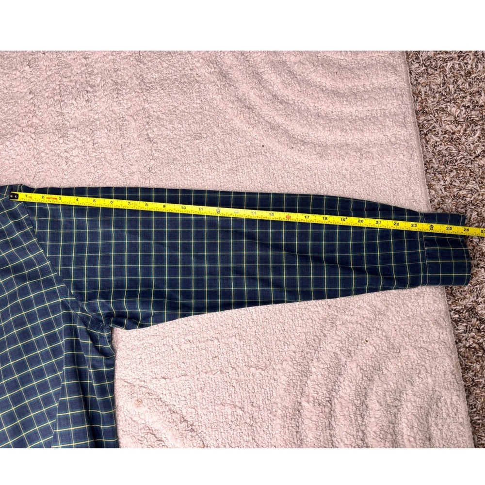 Ralph Lauren Button Down Shirt Mens L Navy Blue Yellow Grid Custom Fit Plaid - Picture 8 of 13